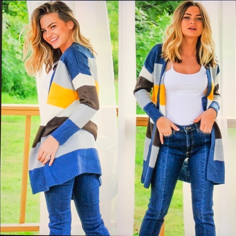 Striped cardigan sweater - Picture 3 of 4